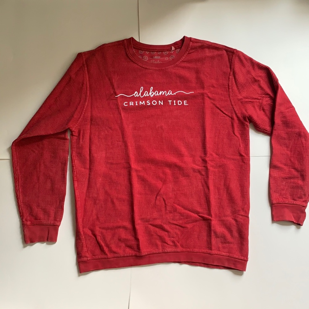 University of Alabama red waffle knit long sleeve